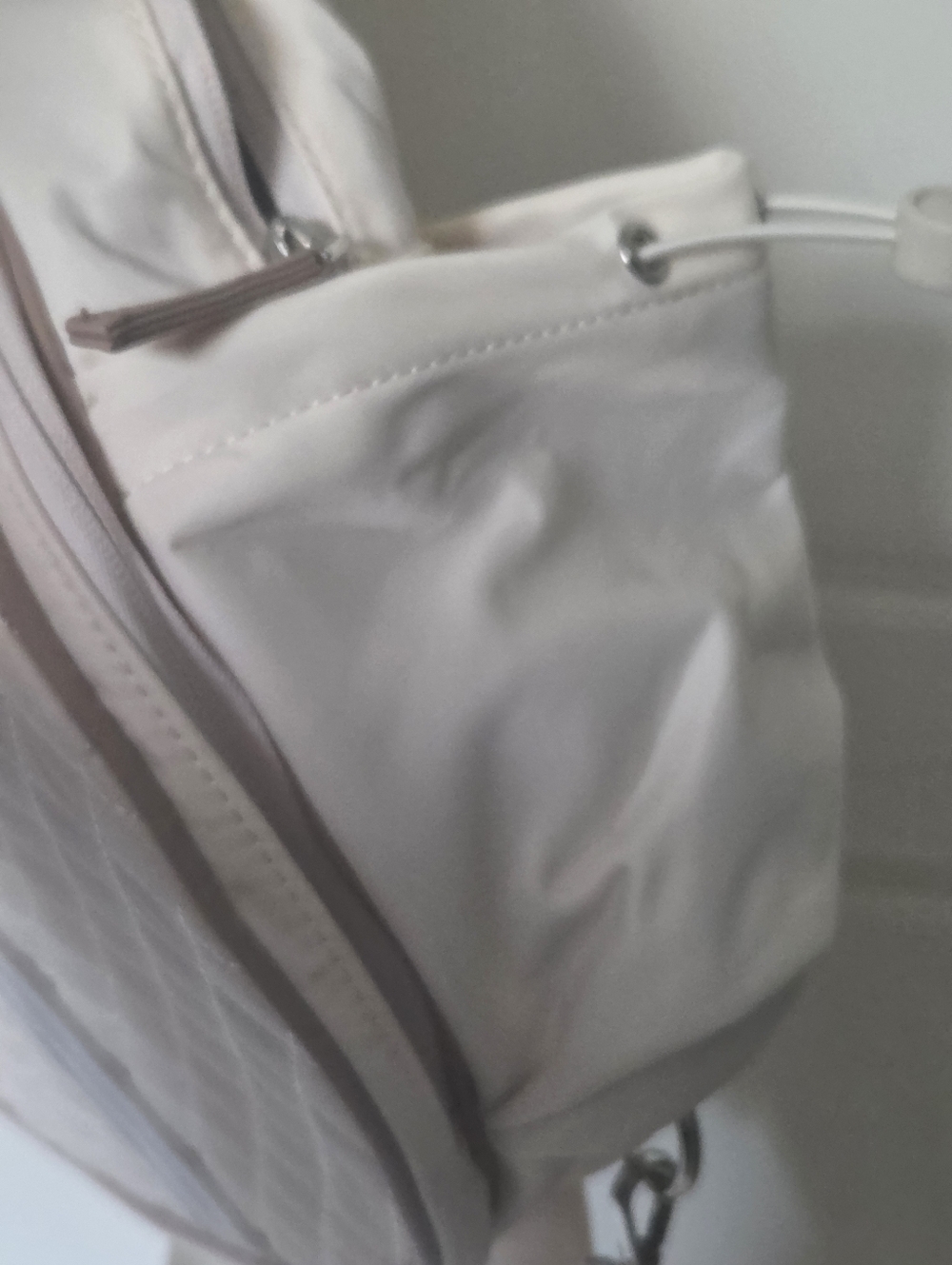 Quilted Cream Tennis Racket Backpack - Picture 7 of 12